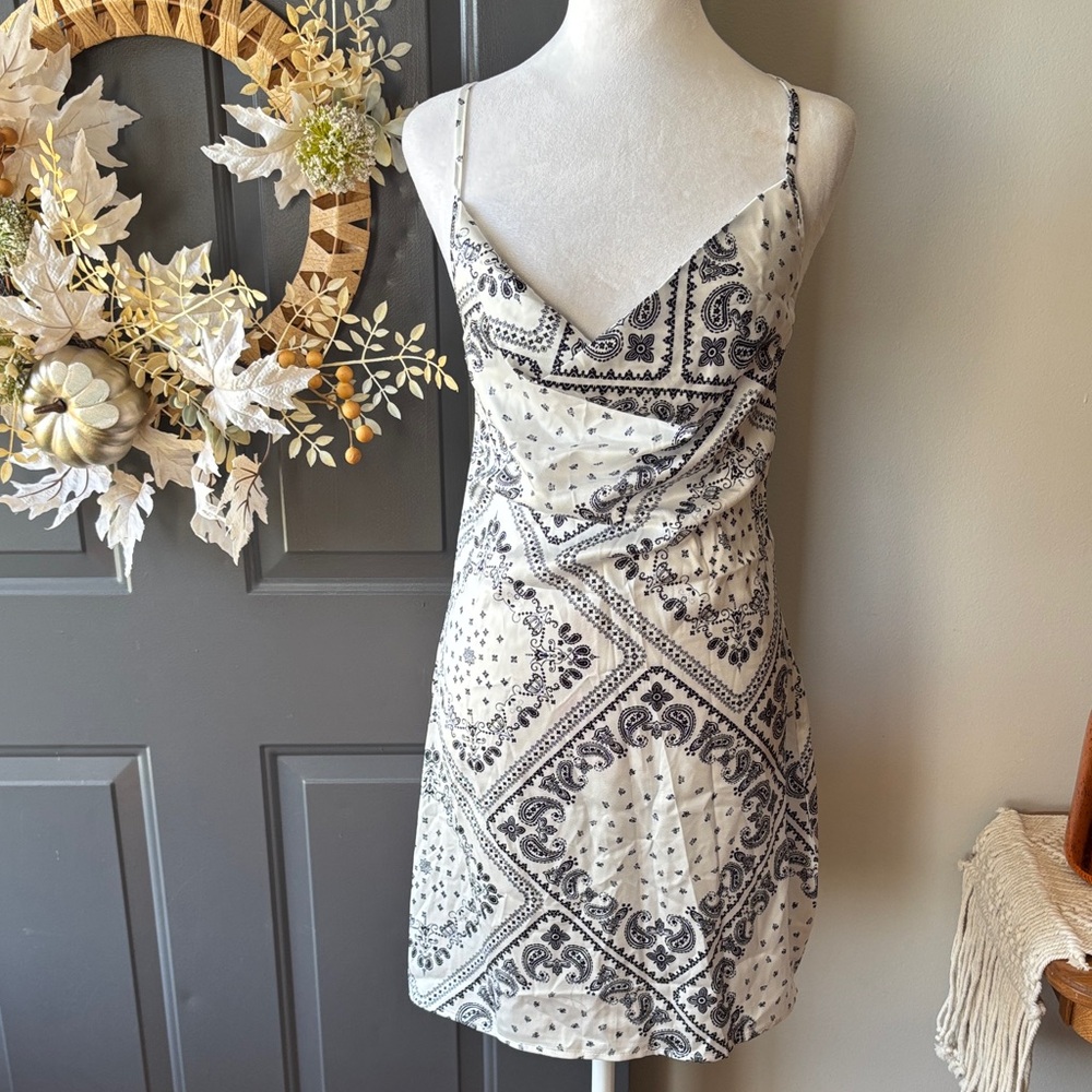 Cider Black and White Mini Dress